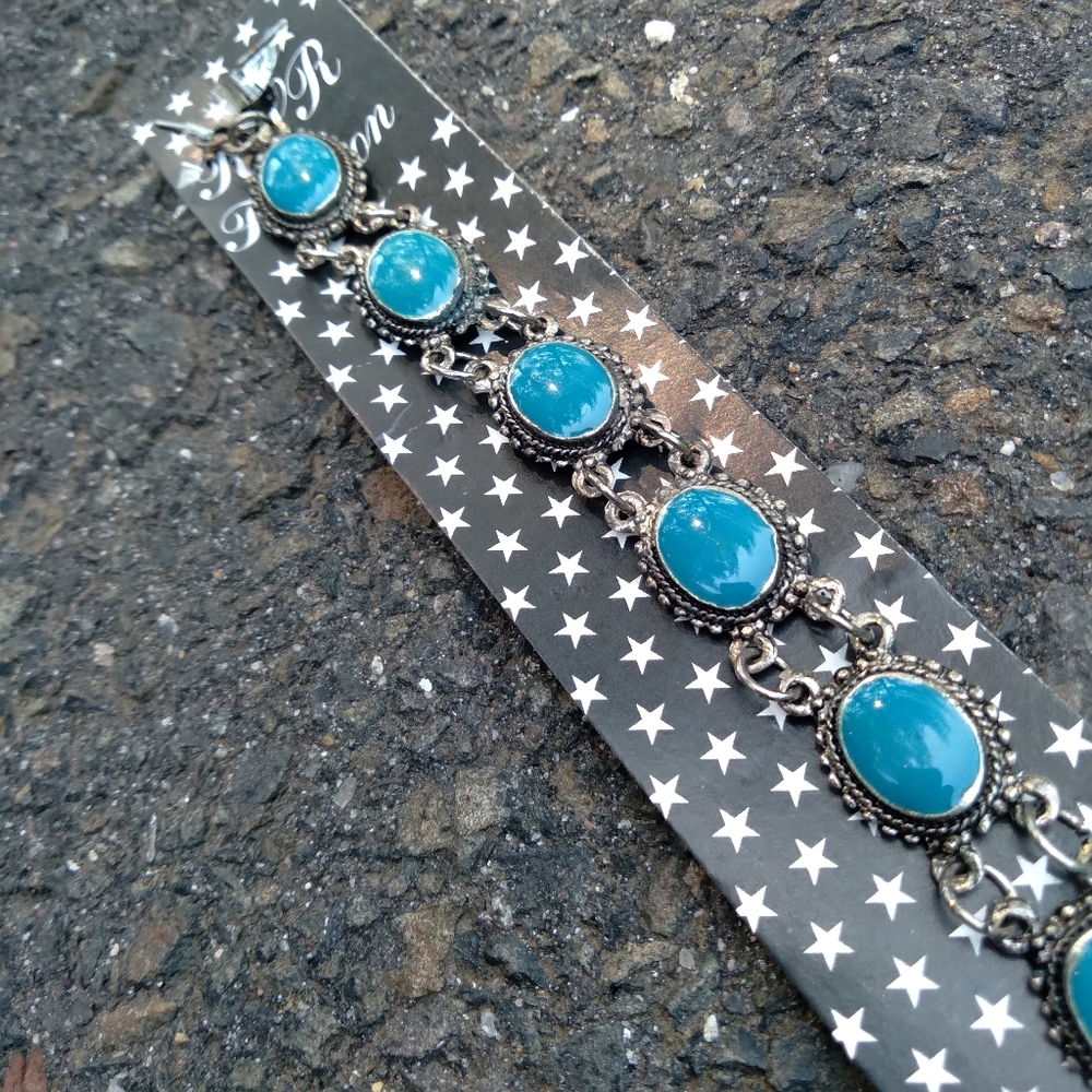 90s vtg deadstock blue silver color bracelet